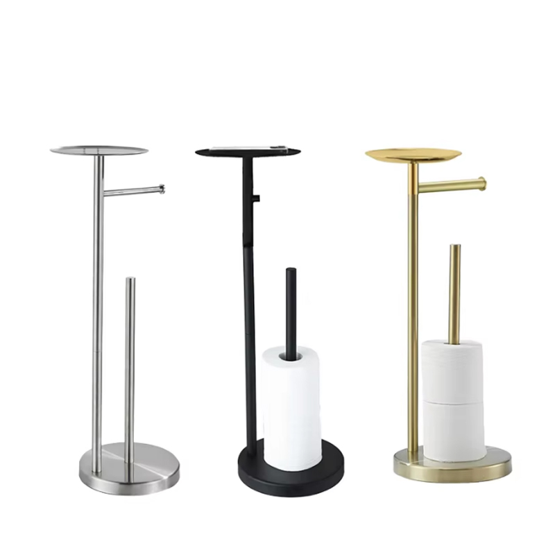 Portarrollos de papel higiénico independiente con estante de almacenamiento