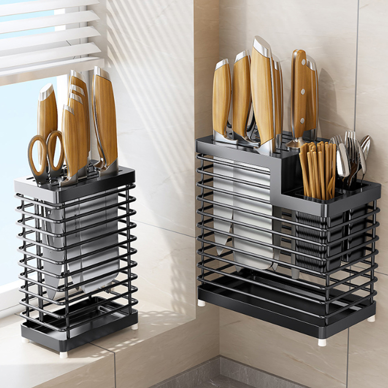 Estante organizador de cocina con soporte para palillos y cuchillos